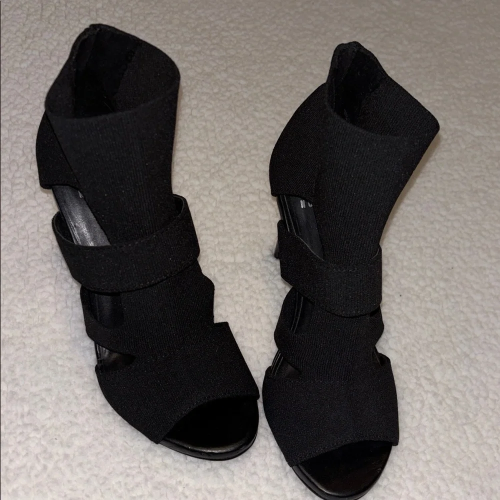 Mix no.6 Black Stretch Strap Heels Size 6